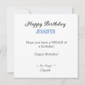 DRIE ZWART-WITTE ORKA WALVIS VERJAARDAGSTAART KAART (Achterkant)