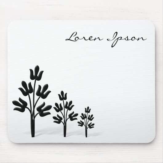 Drie zwarte bomen muismat (Voorkant)