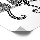Drie zwarte en witte katten afdrukken poster (Hoek)