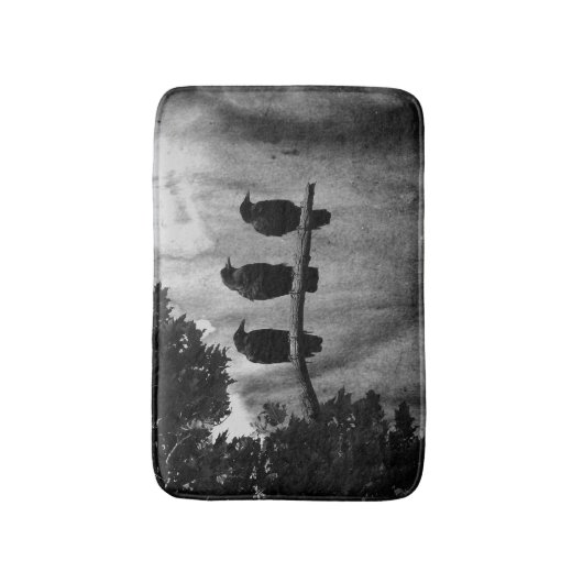 Drie zwarte en witte Krokoen Bath Mat (Voorkant Verticaal)