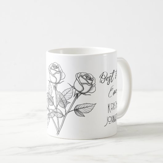 Drie zwarte en witte rozen Moederdag Koffiemok (Voorkant rechts)