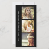 Drie Zwarte Fotolijsten Afstudeer Uitnodiging (Voorkant)