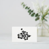 Drie zwarte Hibiscus Tropical Flowers Visitekaartje (Staand voorkant)
