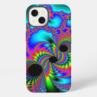 Drie zwarte hoezen Neon Color Fractal iPhone 13 Hoesje