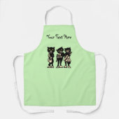 Drie zwarte kat muzikanten muziekinstrumenten groe schort (Voorkant)