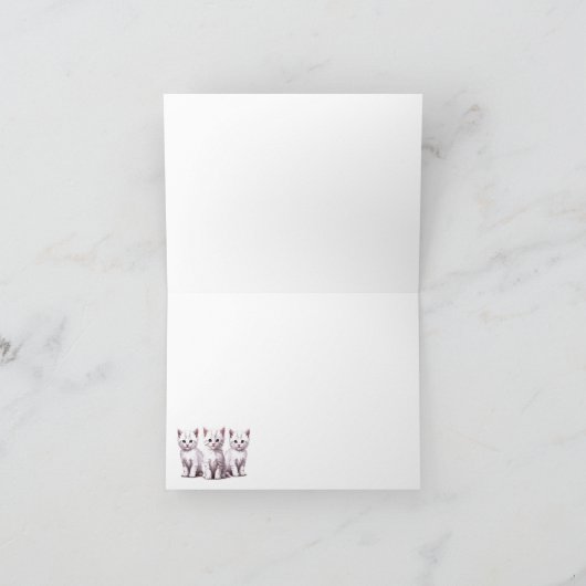 Drie zwarte katjes gevouwen kaart (Binnen)