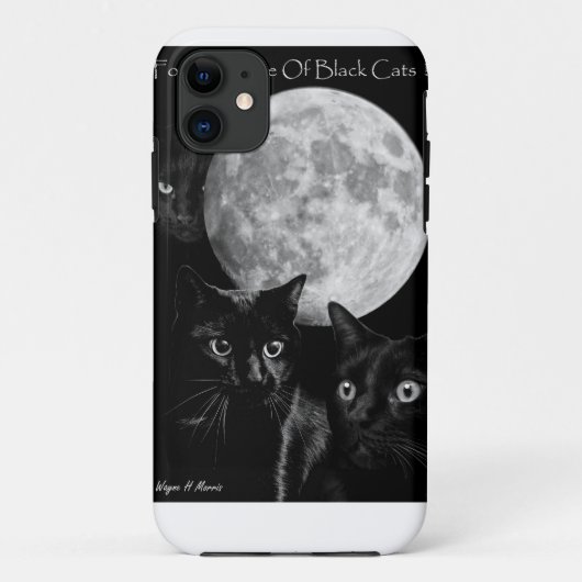 Drie zwarte katten en de maan Case-Mate iPhone case (Achterkant)