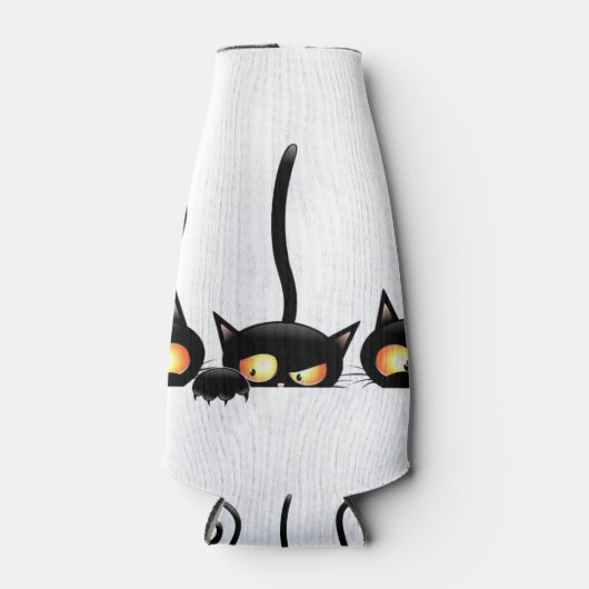 Drie zwarte katten flesjeskoeler (Voorkant)