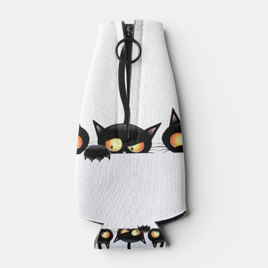 Drie zwarte katten flesjeskoeler (Achterkant)