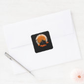 Drie zwarte katten - Halloween Vierkante Sticker (Envelop)