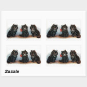 Drie zwarte katten  illustratie Louis Wain Rechthoekige Sticker (Vel)