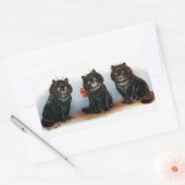 Drie zwarte katten  illustratie Louis Wain Rechthoekige Sticker (Envelop)