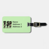 Drie zwarte katten spelen muziek instrumenten groe bagagelabel (Voorkant horizontaal)