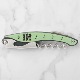 Drie zwarte katten spelen muziek instrumenten groe kurkentrekker