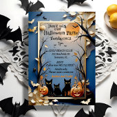 Drie zwarte katten spookachtige grillige Halloween Kaart