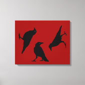 Drie zwarte kraaien van DJONeill Canvas Afdruk (Voorkant)