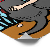 Drie zwarte labradors en mam poster (Hoek)