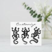 Drie zwarte lizards Thunder_Cove Southwest Style Briefkaart (Staand voorkant)