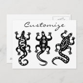 Drie zwarte lizards Thunder_Cove Southwest Style Briefkaart (Voorkant / Achterkant)