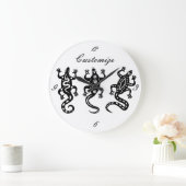 Drie zwarte lizards Thunder_Cove Southwest Style Grote Klok (Huis)