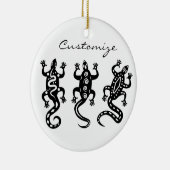 Drie zwarte lizards Thunder_Cove Southwest Style Keramisch Ornament (Rechts)