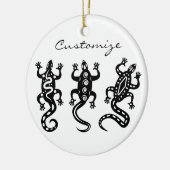 Drie zwarte lizards Thunder_Cove Southwest Style Keramisch Ornament (Links)