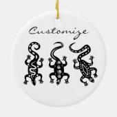 Drie zwarte lizards Thunder_Cove Southwest Style Keramisch Ornament (Achterkant)