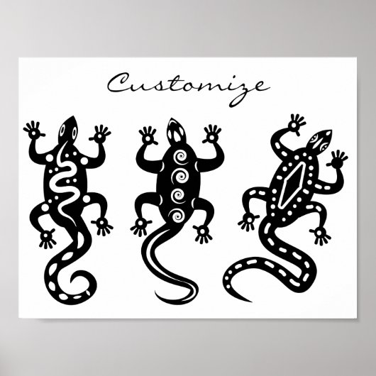 Drie zwarte lizards Thunder_Cove Southwest Style Poster (Voorkant)