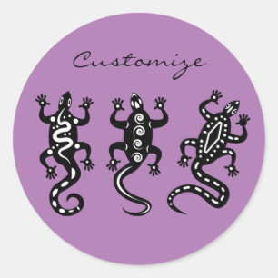 Drie zwarte lizards Thunder_Cove Southwest Style Ronde Sticker