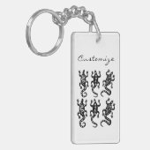 Drie zwarte lizards Thunder_Cove Southwest Style Sleutelhanger (Voorkant Links)
