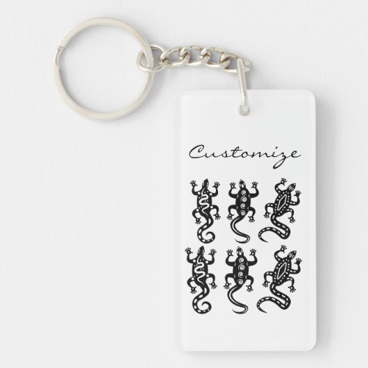 Drie zwarte lizards Thunder_Cove Southwest Style Sleutelhanger (Voorkant)
