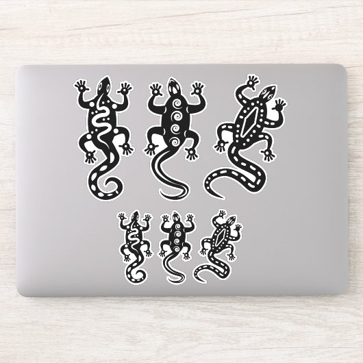 Drie zwarte lizards Thunder_Cove Southwest Style Sticker (Computer)