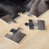 Drie zwarte Pug puppies Legpuzzel (Zijkant)