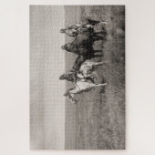 Drie zwarte-voethoofden  Indianen Legpuzzel (Verticaal)