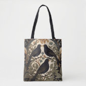 Drie zwarte vogels William Morris geïnspireerd Tote Bag (Voorkant)