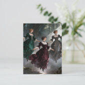 Drie zwevende vrouwen in het bos briefkaart (Staand voorkant)
