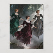 Drie zwevende vrouwen in het bos briefkaart (Voorkant)