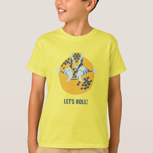 Driebanded Armadillo: Laten we Roll. T-shirt (Voorkant)