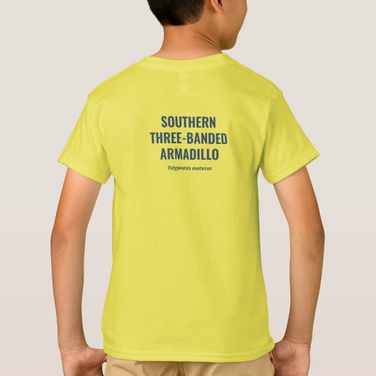 Driebanded Armadillo: Laten we Roll. T-shirt (Achterkant)
