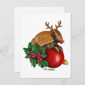 Driebandgordeldier - kerstkaart (Voorkant / Achterkant)