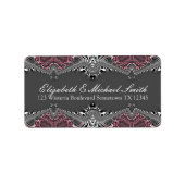 Driebasaal donkerroze damesadres Sticker label (Voorkant)