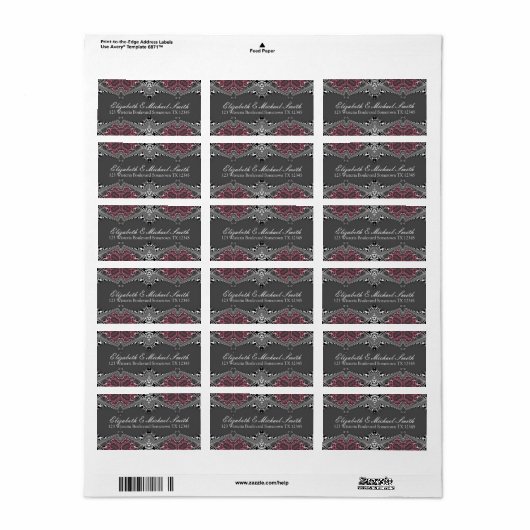 Driebasaal donkerroze damesadres Sticker label (Full Sheet)
