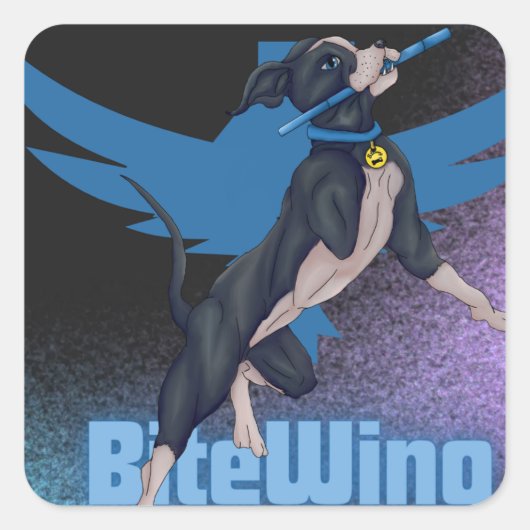 Driebenige Pitbull Vierkante Sticker (Voorkant)