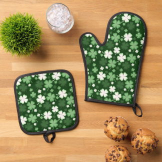 Driebladige Klaver van St. Patrick's Day Ovenwant & Pannenlap Set