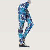 Driebloem blauwe geschilderde legging (Rechts)