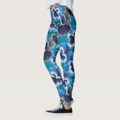 Driebloem blauwe geschilderde legging (Links)