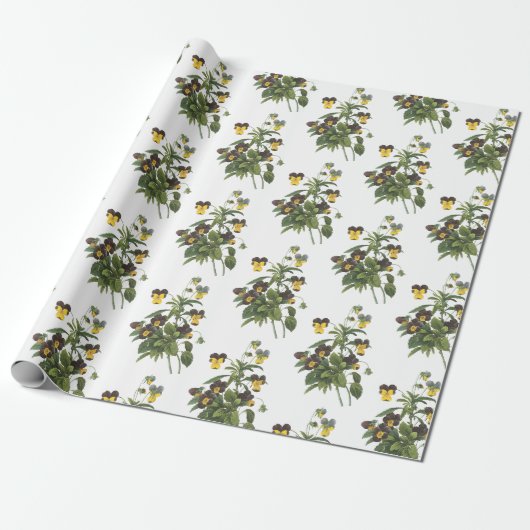 Driebloem Bloem Patroon Cadeaupapier (Uitgerold)