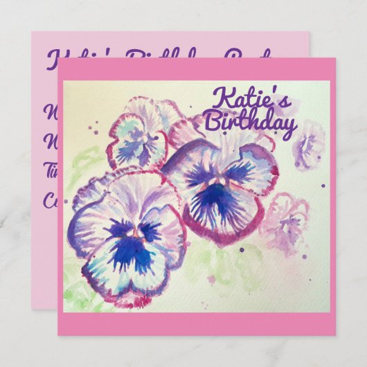 Driebloem Driebloemen Paarse Bloem Bloemrijk Roze Kaart (Voorkant / Achterkant)