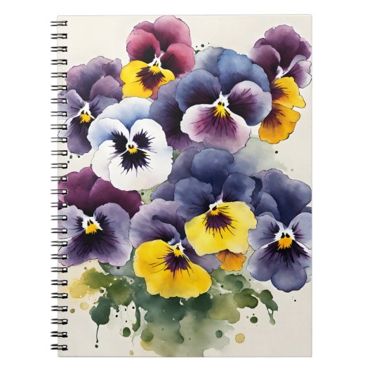 Driebloem - Waterverf bloemen Notitieboek (Voorkant)