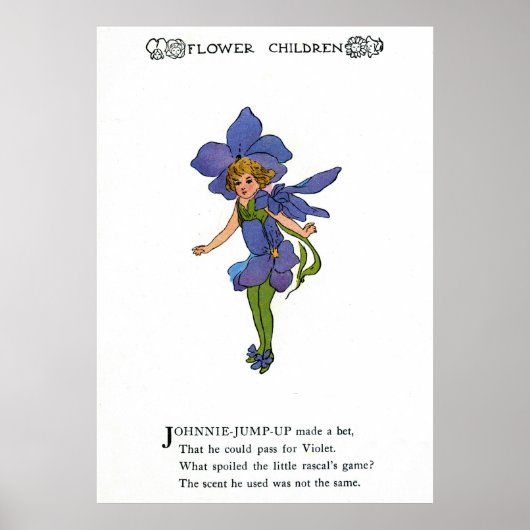 Driebloemige viooltjes (Johnny-Jump-Up) Poster (Voorkant)